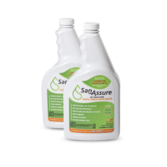 San-Assure Sanitizing Solution, 2 32oz Bottle Refills